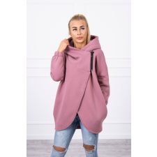 FiatalDivat Asszimetrikus melegítő felső rövid cipzárral modell 9110 ibolyaszínű női pulóver, kardigán