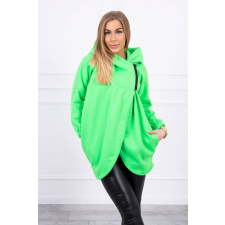 FiatalDivat Asszimetrikus melegítő felső rövid cipzárral modell 9110 neon zöld női pulóver, kardigán