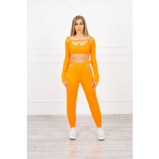 FiatalDivat Atlétaruha szett 9340 neon narancssárga modell crop-top blúzzal
