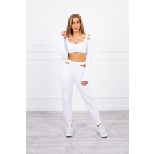 FiatalDivat Atlétaruha szett crop-top blúzzal, 9340 fehér női edzőruha