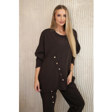 FiatalDivat Atlétaruha szett oversize pulóverrel, modell 10853 barna