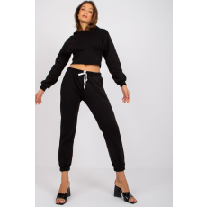 FiatalDivat Barna tréningruha szett fekete crop-top pulóverrel