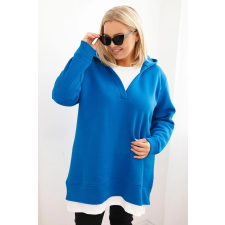 FiatalDivat Bélelt kapucnis pulóver V-nyakkivágással, 6940-es modell, királykék női pulóver, kardigán