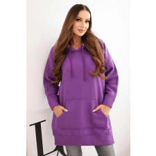 FiatalDivat Bélelt pulóver hasítékokkal és kenguruzsebbel, 9319-es modell, lila női pulóver, kardigán