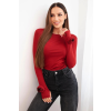 FiatalDivat Bordó, oldalán ráncolt, bordázott blúz 0333-1 modell
