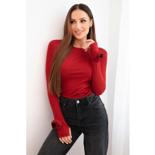 FiatalDivat Bordó, oldalán ráncolt, bordázott blúz 0333-1 modell blúz