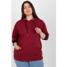 FiatalDivat Bordó oversize kapucnis pulóver zsebekkel, 24154-es modell női pulóver, kardigán