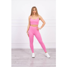 FiatalDivat Crop-top tréningruha pántokkal, 9355-ös fényes rózsaszín