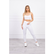 FiatalDivat Crop-top tréningruha pántokkal, modell 9355 fehér női edzőruha