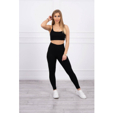 FiatalDivat Crop-top tréningruha pántokkal, modell 9355 fekete női edzőruha