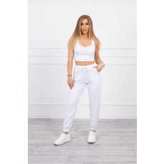 FiatalDivat Crop-top tréningruha szett pánttal 9334 modell fehér