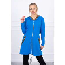 FiatalDivat Hosszabbított szabadidő felső díszszegéllyel modell 9320 királykék szín női pulóver, kardigán