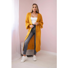 FiatalDivat Hosszú kardigán pulóver modell IT-8 mustár női pulóver, kardigán