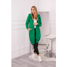 FiatalDivat Hosszú meleg szabadidő felső kapucnival és zsebekkel modell 9302 zöld