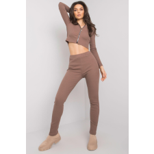 FiatalDivat Ivette crop-top tréningruha szett cipzárral cappuccino színben női edzőruha