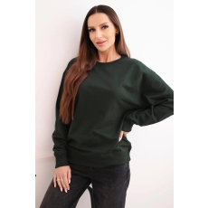 FiatalDivat Kapucni nélküli pamut pulóver HIT03 sötétzöld