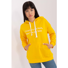 FiatalDivat Kapucnival és hímzett felirattal, modell 56390 mustár női pulóver, kardigán