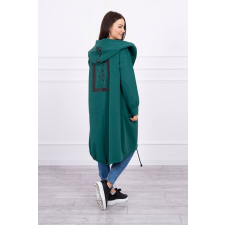 FiatalDivat Kardigán nyomtatással a kapucnin és a háton modell 0044 zöld női pulóver, kardigán