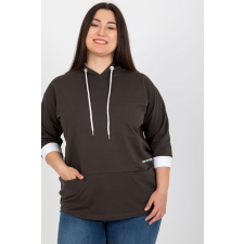 FiatalDivat Khaki színű, kapucnis és zsebes oversize pulóver, 24154-es modell női pulóver, kardigán