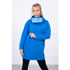 FiatalDivat Meleg szabadidő felső kapucnival és nyakékkel, melyen ASWEARE felirat van királykék szín női pulóver, kardigán