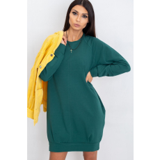 FiatalDivat Melegítő felső ruha Cristine zsebekkel sötét zöld