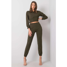FiatalDivat Odille crop-top tréningruha khaki színben