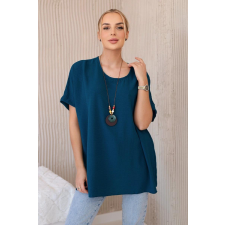FiatalDivat Oversize blúz függesztett modell IT-31 sötét türkiz blúz