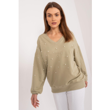 FiatalDivat Oversize gyöngyös pulóver, modell 36973 színű khaki női pulóver, kardigán