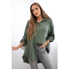 FiatalDivat Pamut muszlin ing/blúz modell 65622 khaki színű
