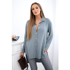FiatalDivat Pamut muszlin ing/blúz modell 65622 sötétszürke blúz