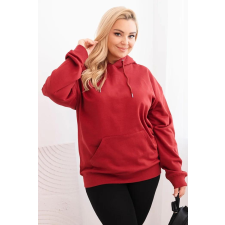 FiatalDivat Pamut oversize kapucnis kenguruzsebes pulóver HIT02 bordó modell női pulóver, kardigán