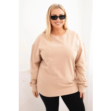 FiatalDivat Pamut oversize pulóver kerek nyakkivágással HIT04 bézs modell női pulóver, kardigán