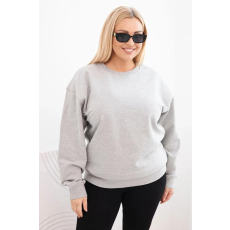 FiatalDivat Pamut oversize pulóver kerek nyakkivágással HIT04 modell szürke