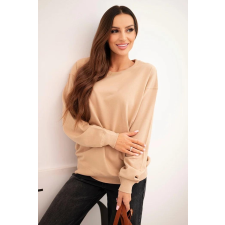 FiatalDivat Pamut pulóver kapucni nélkül HIT03 bézs női pulóver, kardigán