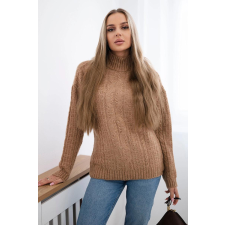 FiatalDivat Pulóver garbó nyakú modell 2024-9 színes teve női pulóver, kardigán