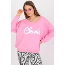 FiatalDivat Pulóver szív nyakkivágással és Cherie pink felirattal