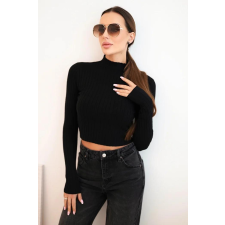 FiatalDivat Rövid pulóver blúz állógallérral ZS5135 modell fekete blúz