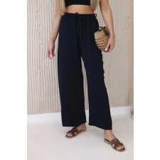FiatalDivat Széles, derékban megkötős nadrág, 5878-as modell, sötétkék színben női nadrág