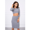 FiatalDivat Szett szoknya és crop-top modell 9084 szűrke