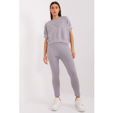 FiatalDivat Szigetelt tréningruha szett pulóver patch modellel 78606 szürke