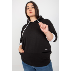FiatalDivat Túlméretezett kapucnis pulóver zsebekkel, 24154-es modell, fekete