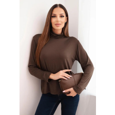 FiatalDivat Viskóz garbós, hosszú ujjú blúz IT110 modell barna színben