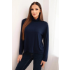 FiatalDivat Viszkóz garbós, hosszú ujjú blúz IT110 modell sötétkék