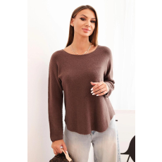 FiatalDivat Viszkóz pulóver csónaknyakú kivágással IT89 modell mokka színben