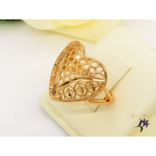  Fidélia antiallergén szív alakú csipkemintás gyűrű-18K gyűrű