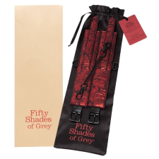  Fifty Shades Sweet Anticipation - csukló bilincsek (fekete-vörös) bilincs, kötöző