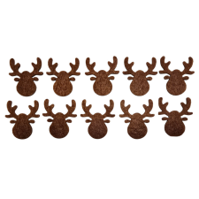 Filc szarvas fej barna 35x30mm 10 db/cs dekorációs kellék