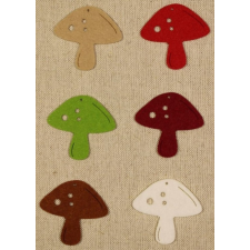  Filcfigura - Gomba E (6 db/cs, átm. kb.: 6cm) dekorációs kellék