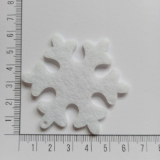  Filcfigura - Hópehely, kerekített 6cm dekorációs kellék