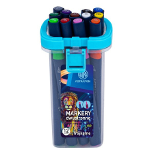 Filctoll ASTRA PEN háromszögletű kétvégű 12 színű filctoll, marker